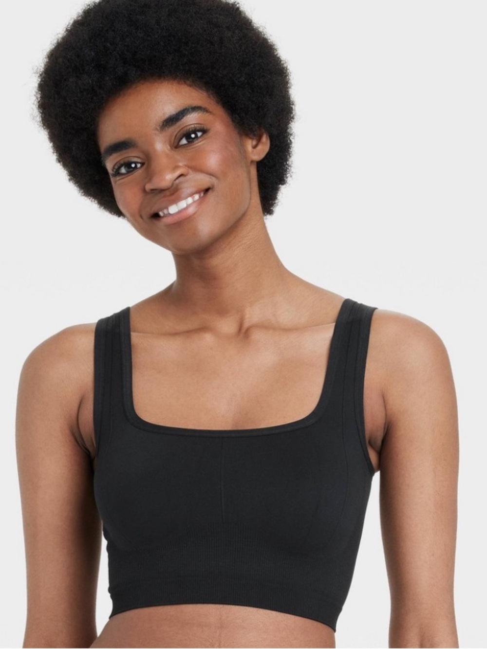 Women's Seamless Brami - Colsie™ Black S: Unlined Knit Pullover